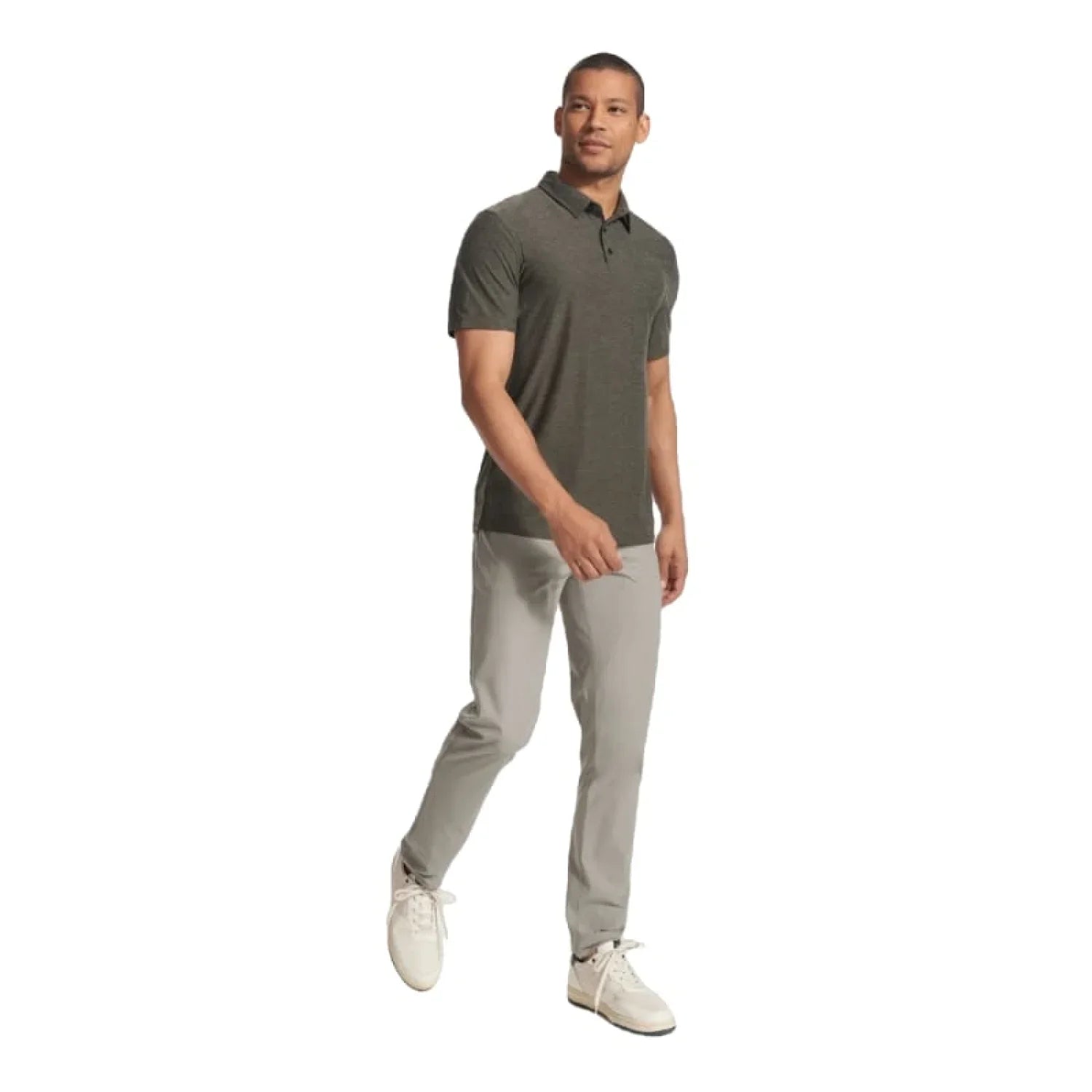 Vuori 01. MENS APPAREL - MENS SS SHIRTS - MENS SS POLO Men's Strato Tech Polo FOREST HEATHER