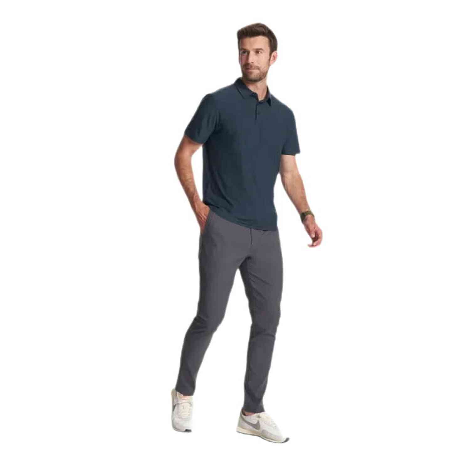 Vuori 01. MENS APPAREL - MENS SS SHIRTS - MENS SS POLO Men's Strato Tech Polo NAVY HEATHER