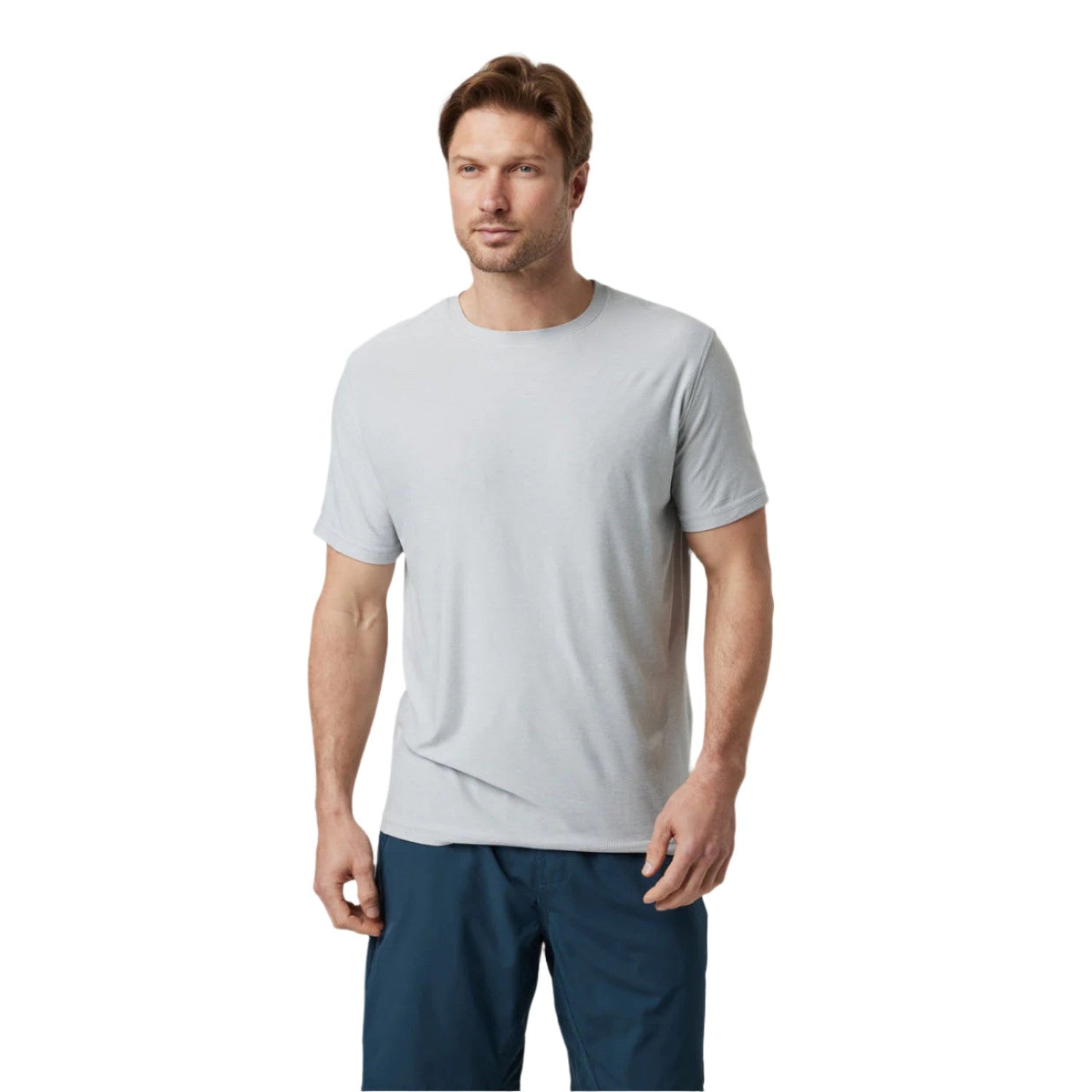 Vuori 01. MENS APPAREL - MENS SS SHIRTS - MENS SS ACTIVE Men's Strato Tech Tee HPT PLATINUM HEATHER