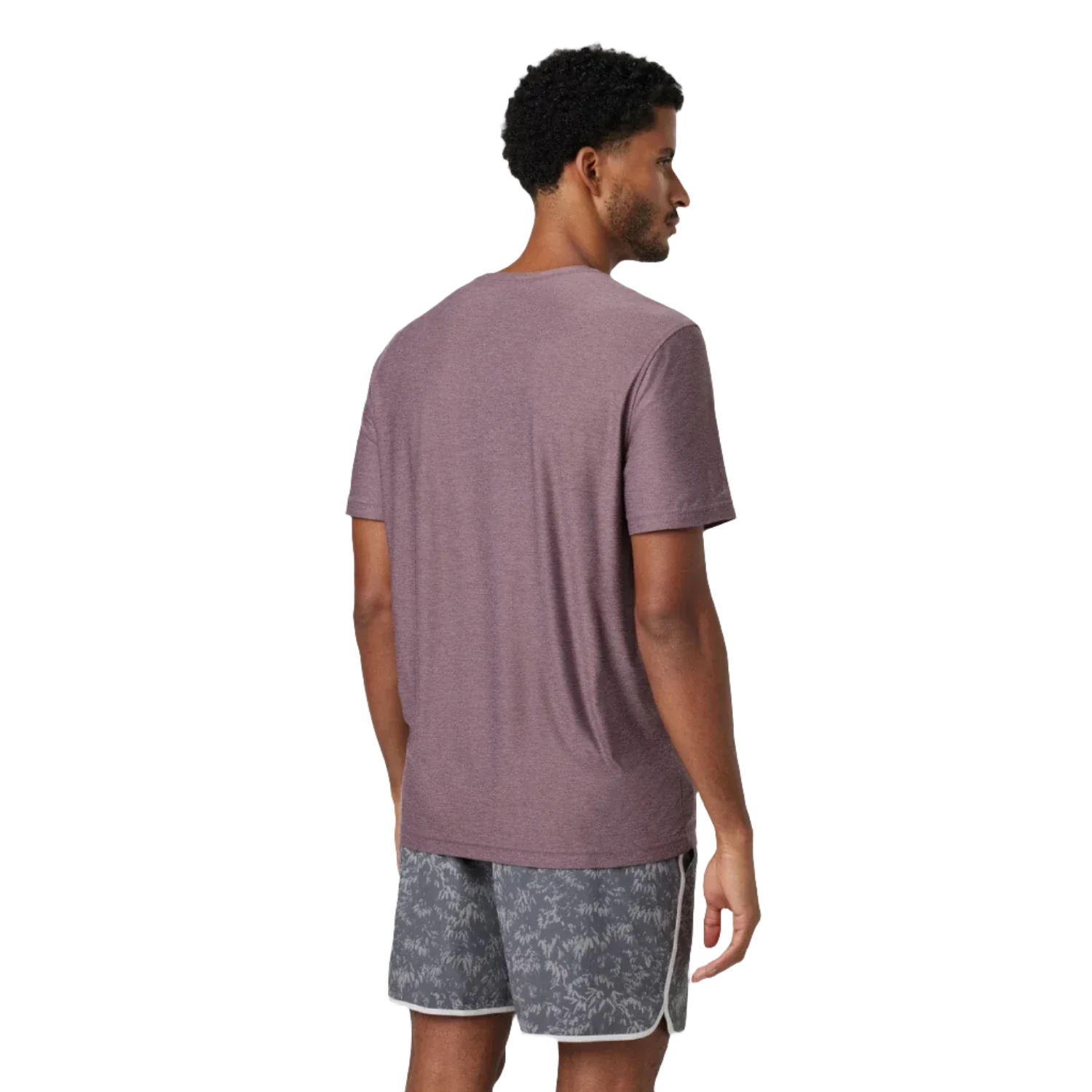 Vuori 01. MENS APPAREL - MENS SS SHIRTS - MENS SS ACTIVE Men's Strato Tech Tee HEY ELDERBERRY HEATHER