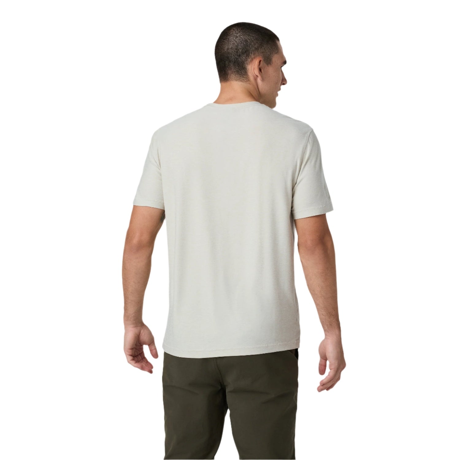 Vuori 01. MENS APPAREL - MENS SS SHIRTS - MENS SS ACTIVE Men's Strato Tech Tee HMR MUSHROOM HEATHER