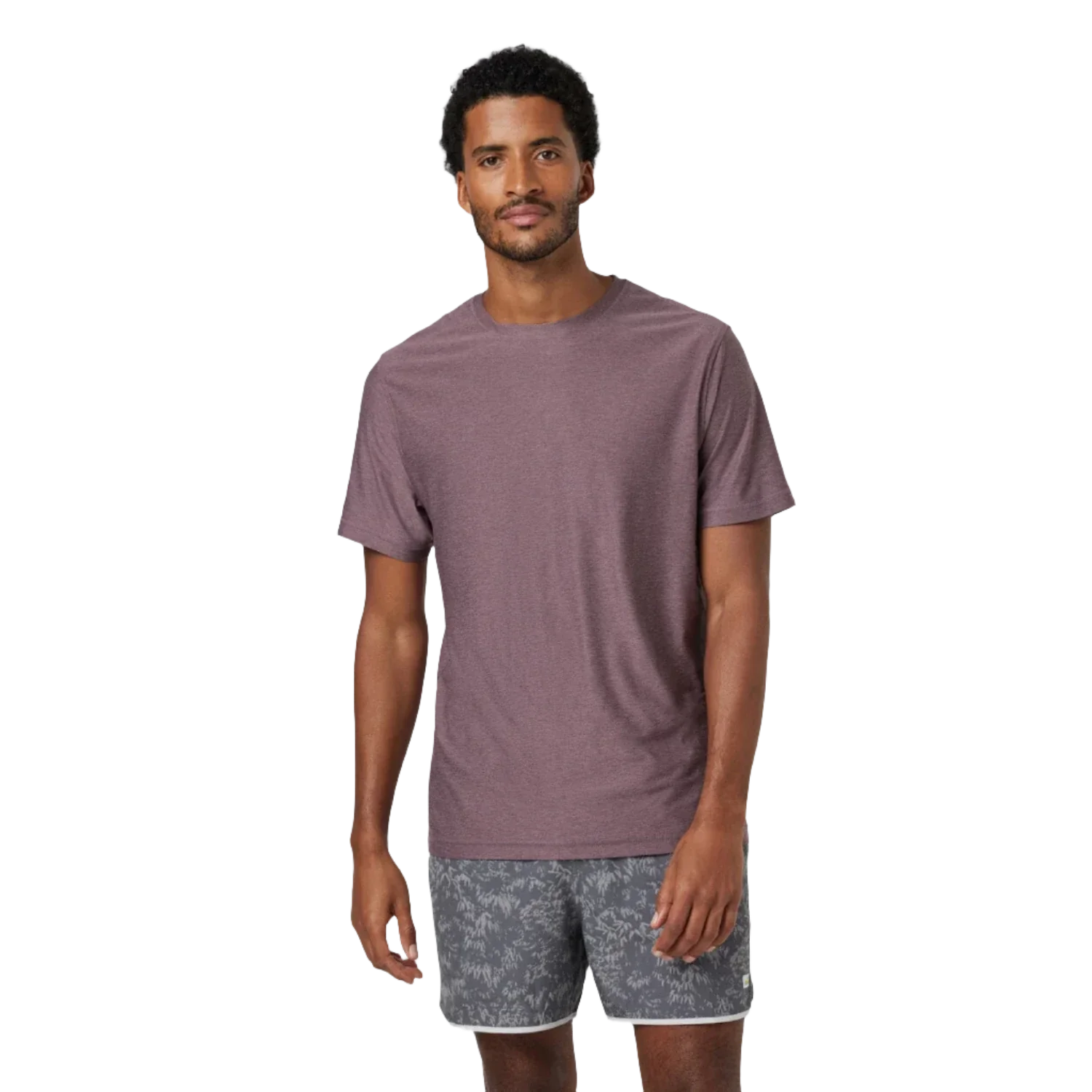 Vuori 01. MENS APPAREL - MENS SS SHIRTS - MENS SS ACTIVE Men's Strato Tech Tee HEY ELDERBERRY HEATHER