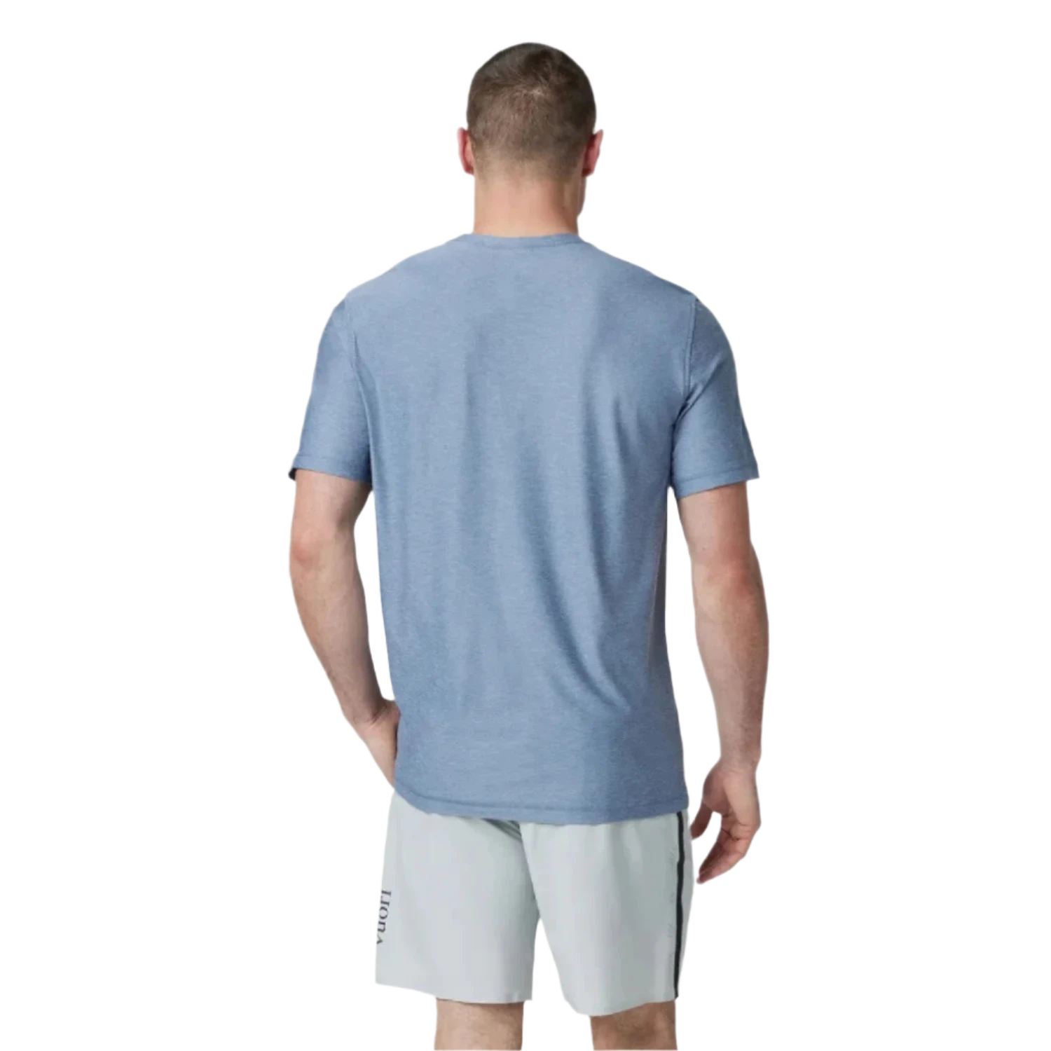 Vuori 01. MENS APPAREL - MENS SS SHIRTS - MENS SS ACTIVE Men's Strato Tech Tee HTY CHAMBRAY HEATHER