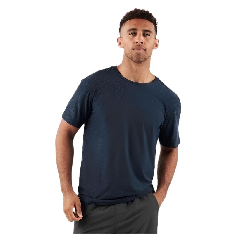 Vuori 01. MENS APPAREL - MENS SS SHIRTS - MENS SS ACTIVE Men's Strato Tech Tee HEATHER NAVY