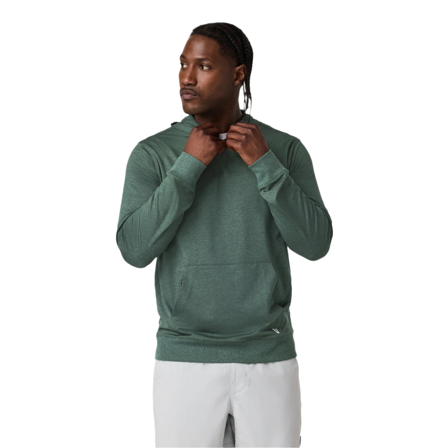 Vuori 01. MENS APPAREL - MENS LS SHIRTS - MENS LS HOODY Men's Sunday Hoodie 2.0 HGN AGATE GREEN HEATHER