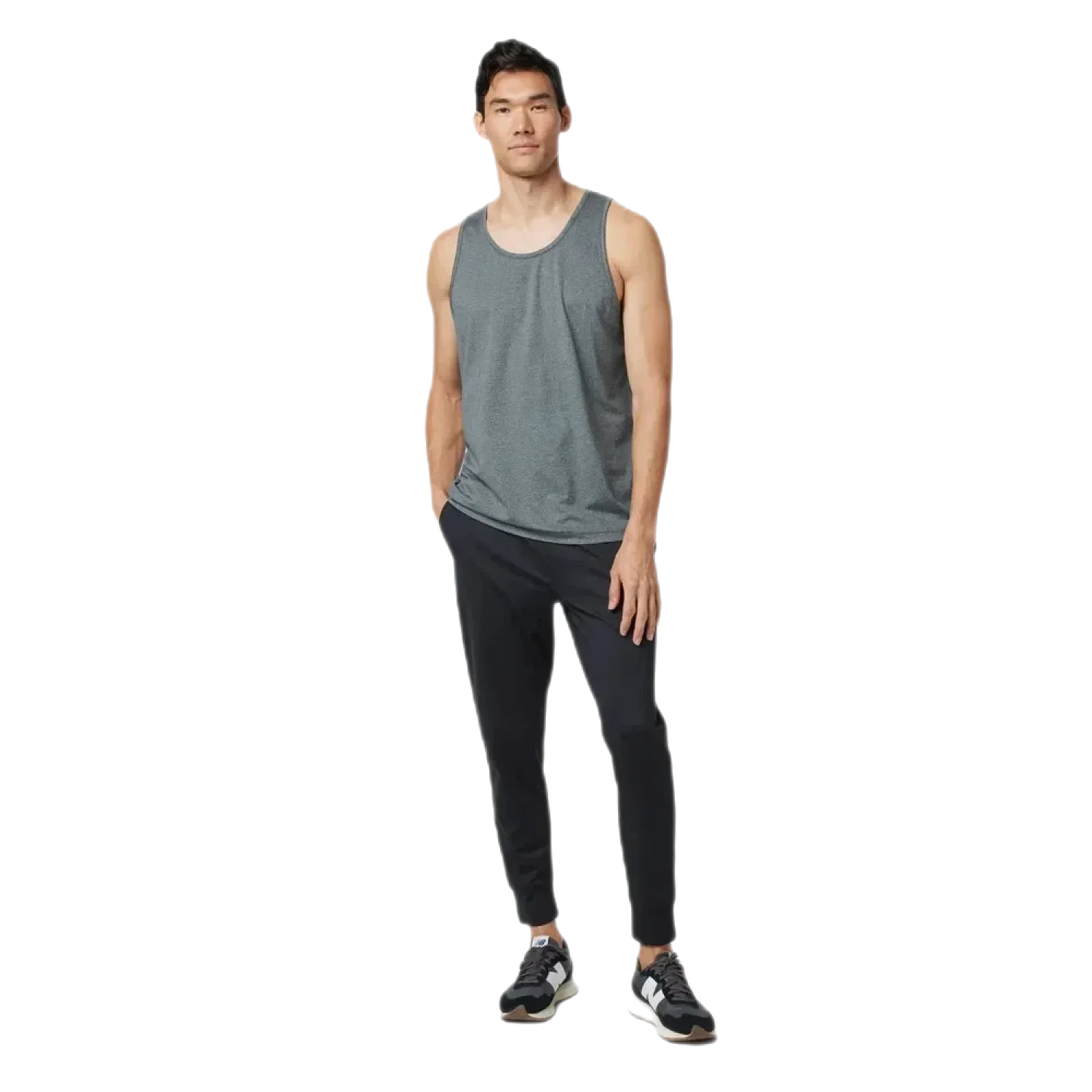 Vuori 01. MENS APPAREL - MENS SS SHIRTS - MENS SS ACTIVE Men's Tradewind Performance Tank 2.0 HTG HEATHER GREY