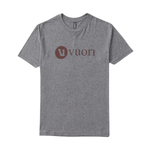 Vuori 01. MENS APPAREL - MENS T-SHIRTS - MENS T-SHIRT SS Men's V1 Vuori Wordmark Logo Tee HCR HEATHER GREY CEDAR