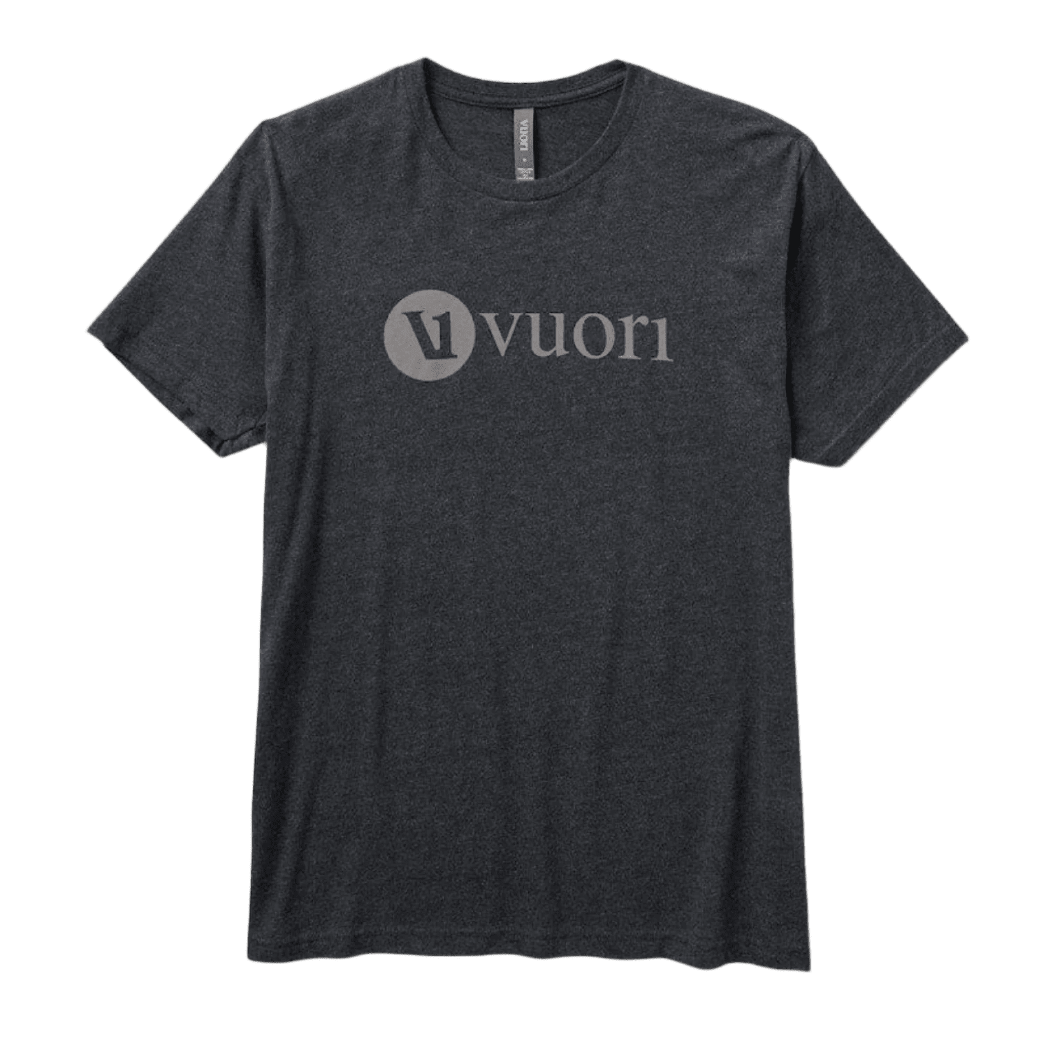 Vuori 01. MENS APPAREL - MENS T-SHIRTS - MENS T-SHIRT SS Men's V1 Vuori Wordmark Logo Tee HCC CHARCOAL HEATHER