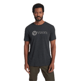 Vuori 01. MENS APPAREL - MENS T-SHIRTS - MENS T-SHIRT SS Men's V1 Vuori Wordmark Logo Tee HCC CHARCOAL HEATHER