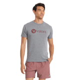 Vuori 01. MENS APPAREL - MENS T-SHIRTS - MENS T-SHIRT SS Men's V1 Vuori Wordmark Logo Tee HCR HEATHER GREY CEDAR