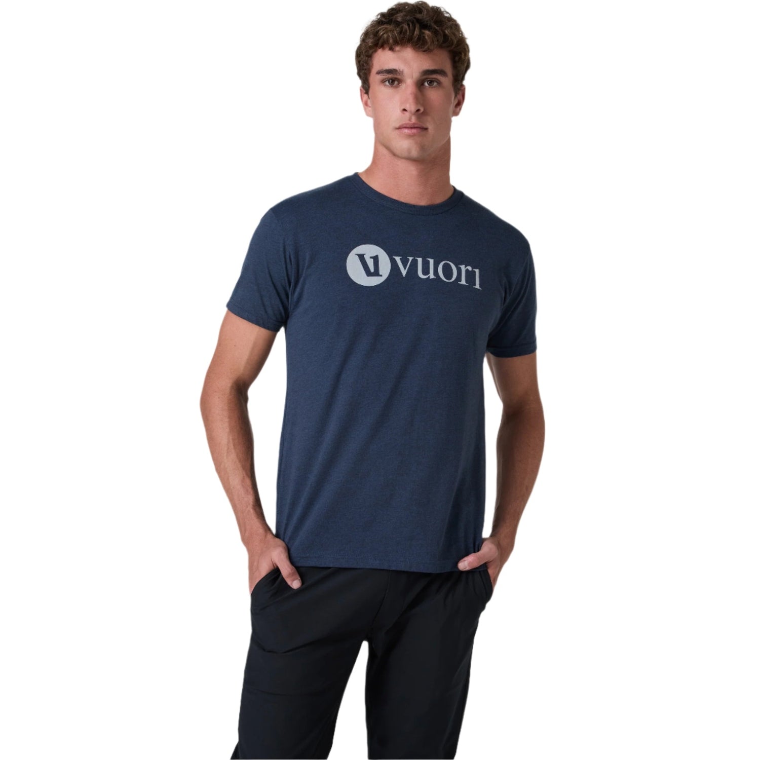 Vuori 01. MENS APPAREL - MENS T-SHIRTS - MENS T-SHIRT SS Men's V1 Vuori Wordmark Logo Tee NVY NAVY