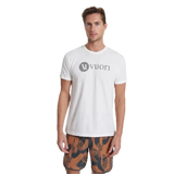 Vuori 01. MENS APPAREL - MENS T-SHIRTS - MENS T-SHIRT SS Men's V1 Vuori Wordmark Logo Tee WVC WHITE VINTAGE CHARCOAL