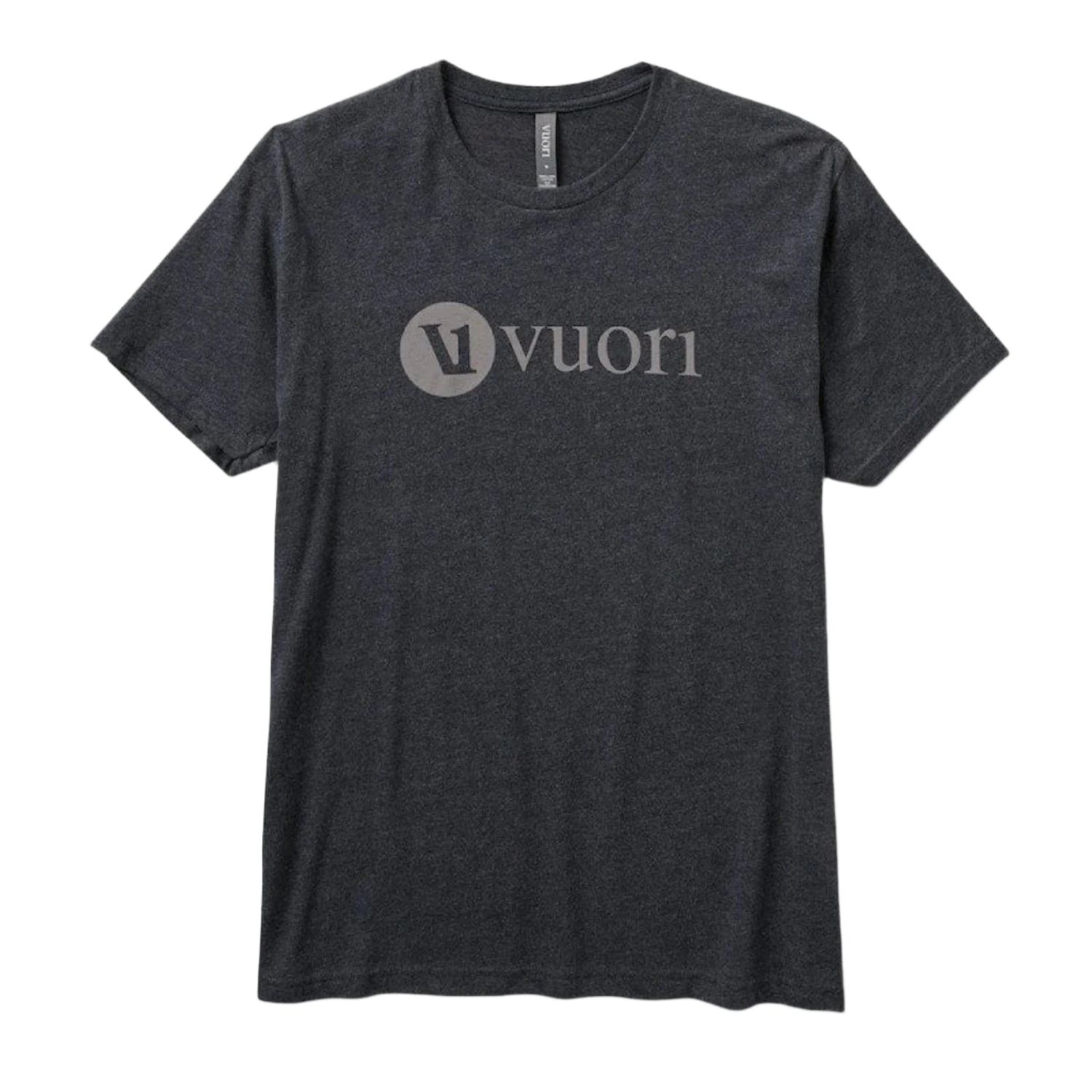 Vuori 01. MENS APPAREL - MENS T-SHIRTS - MENS T-SHIRT SS Men's V1 Vuori Wordmark Logo Tee HCC CHARCOAL HEATHER