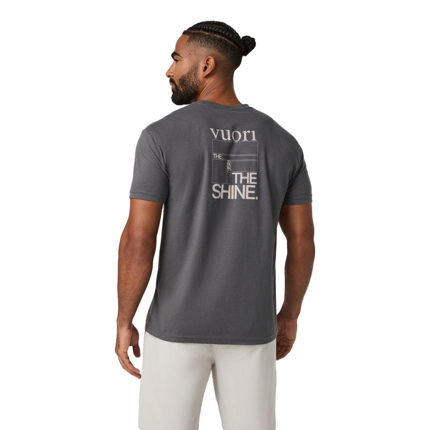 Vuori 01. MENS APPAREL - MENS T-SHIRTS - MENS T-SHIRT SS Men's Vouri Block Tee CCL CHARCOAL