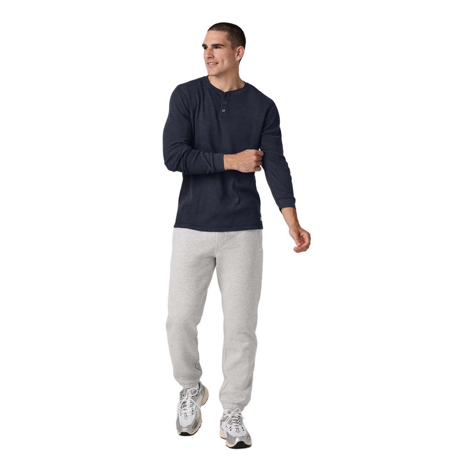 Vuori 01. MENS APPAREL - MENS LS SHIRTS - MENS LS CASUAL Men's Waffle Henley NVY NAVY