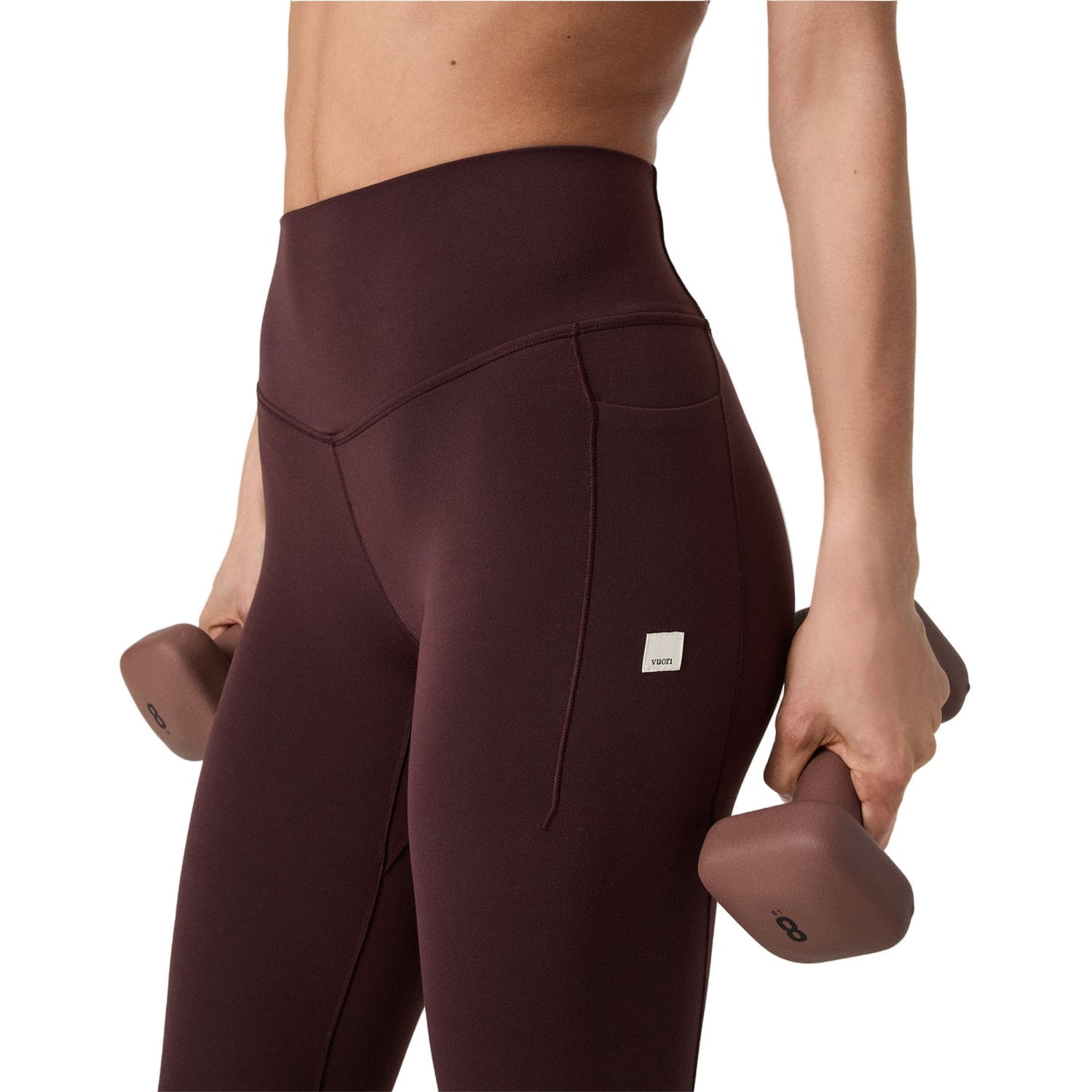 Vuori 02. WOMENS APPAREL - WOMENS PANTS - WOMENS PANTS LEGGINGS Women's Vuori AllTheForm Pocket Legging RSN RAISIN