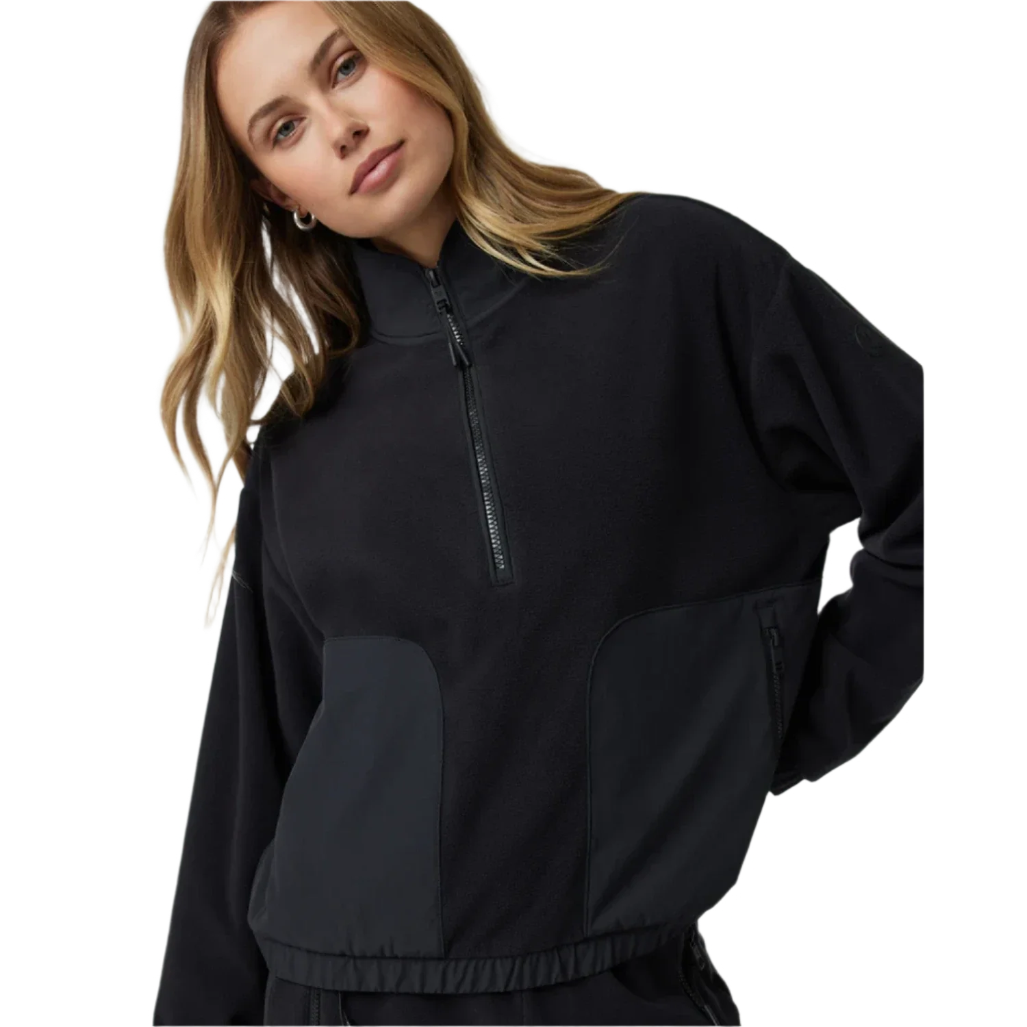 Vuori 02. WOMENS APPAREL - WOMENS HOODIES|SWEATERS - WOMENS PO Q ZIP Women's Aspen Half Zip BLK BLACK