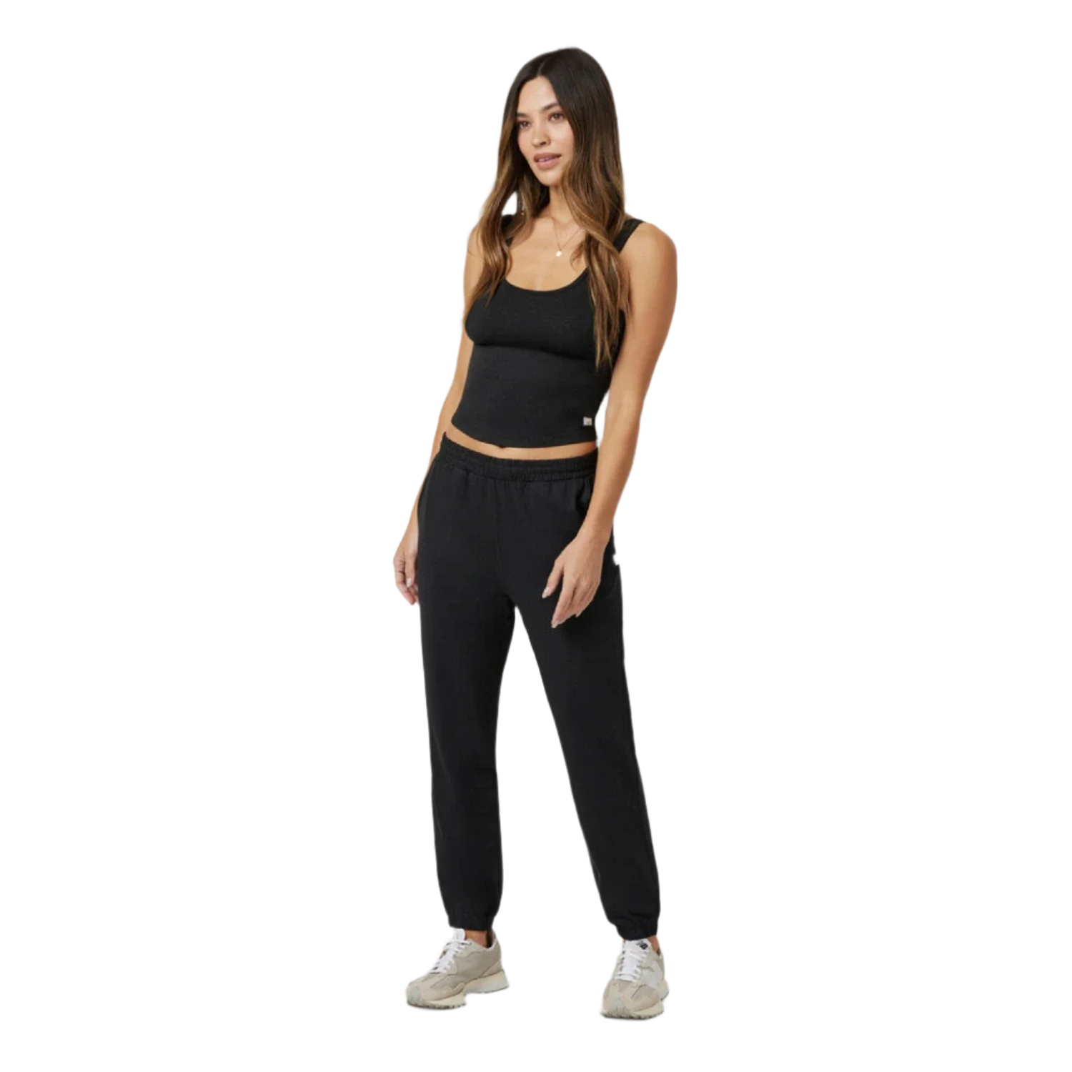 Vuori 02. WOMENS APPAREL - WOMENS PANTS - WOMENS PANTS LOUNGE Women's Boyfriend Jogger HBK BLACK HEATHER