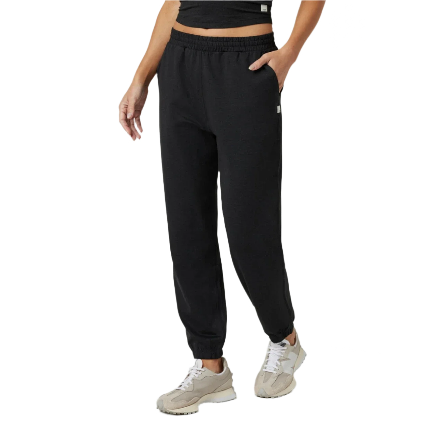 Vuori 02. WOMENS APPAREL - WOMENS PANTS - WOMENS PANTS LOUNGE Women's Boyfriend Jogger HBK BLACK HEATHER