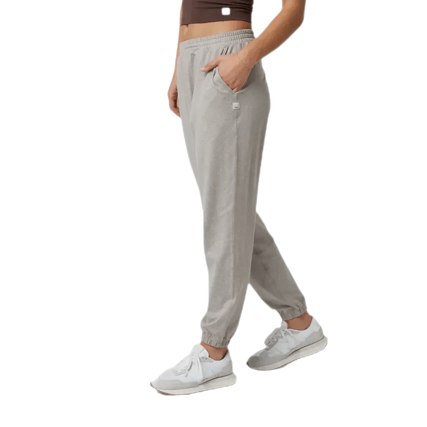 Vuori 02. WOMENS APPAREL - WOMENS PANTS - WOMENS PANTS LOUNGE Women's Boyfriend Jogger HEW SOFT PEWTER HEATHER