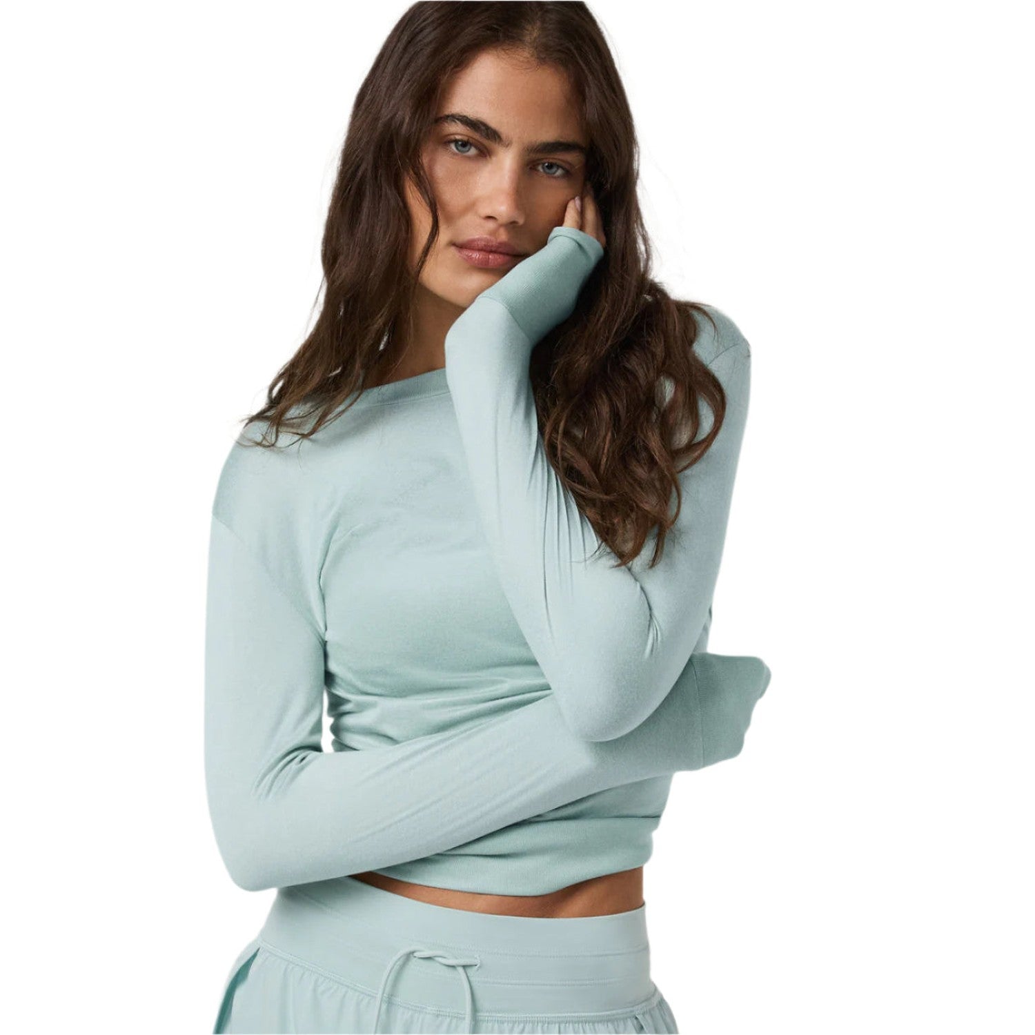 Vuori 02. WOMENS APPAREL - WOMENS LS SHIRTS - WOMENS LS ACTIVE Women's Daydream Crew SMH SPEARMINT HEATHER