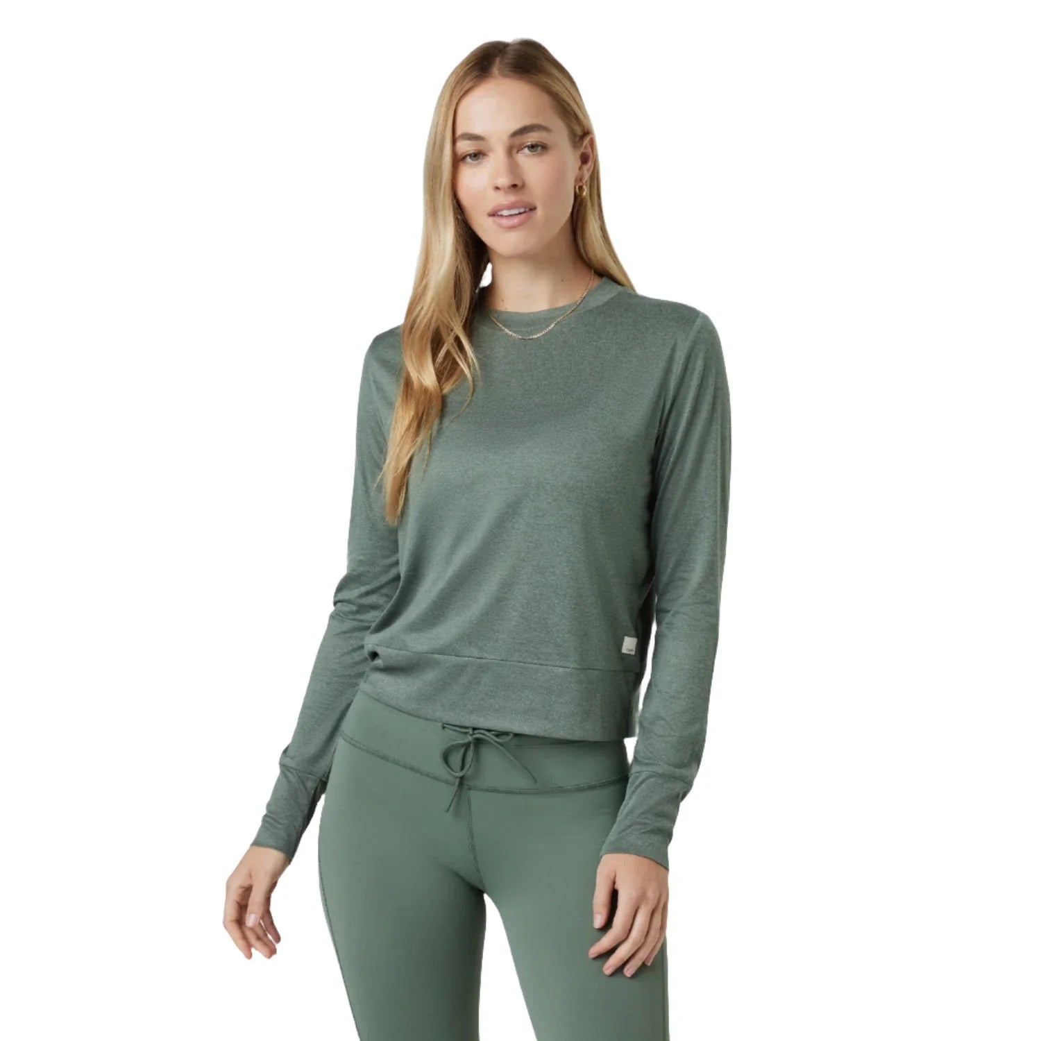 Vuori 02. WOMENS APPAREL - WOMENS LS SHIRTS - WOMENS LS ACTIVE Women's Daydream Crew HEM MARSH HEATHER