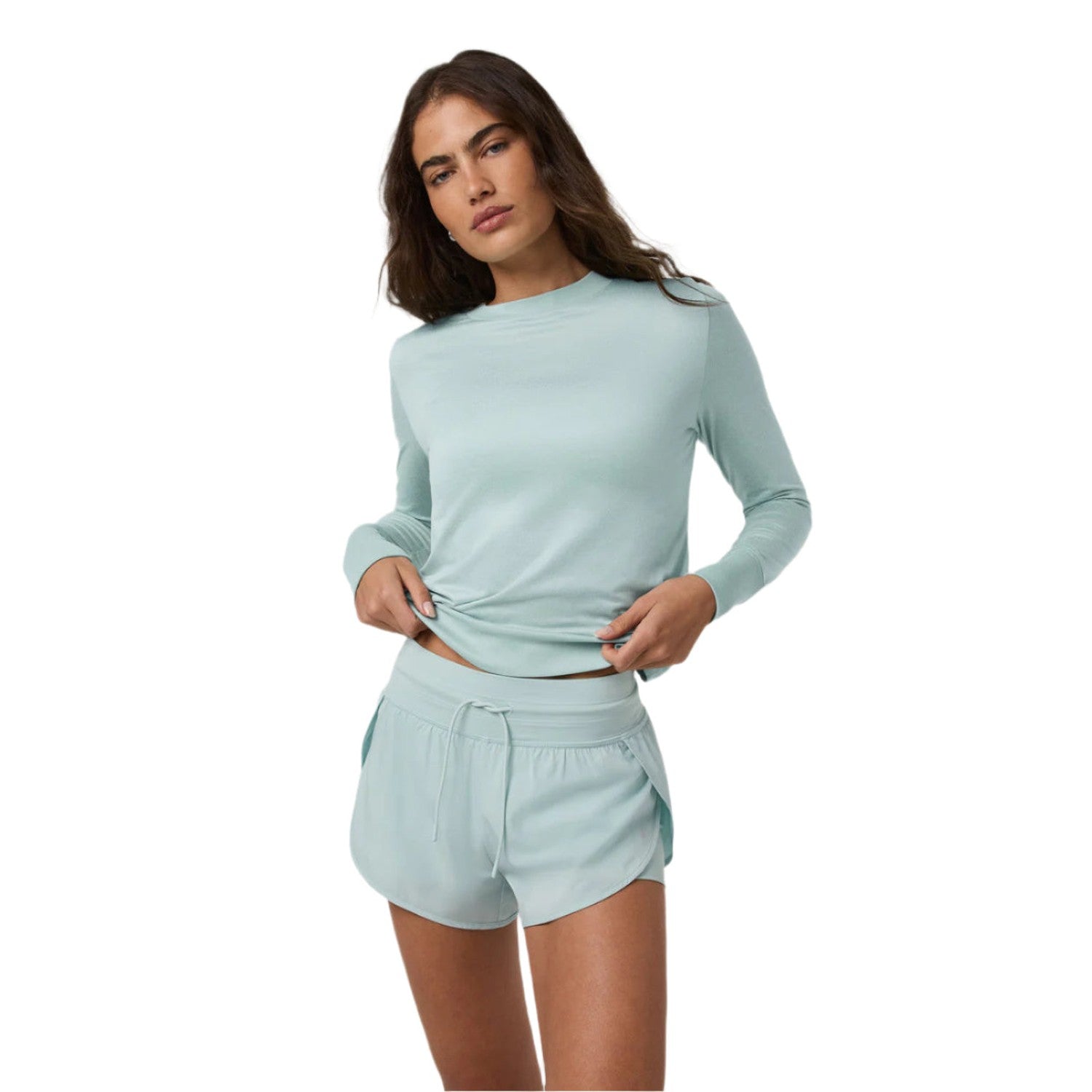 Vuori 02. WOMENS APPAREL - WOMENS LS SHIRTS - WOMENS LS ACTIVE Women's Daydream Crew SMH SPEARMINT HEATHER