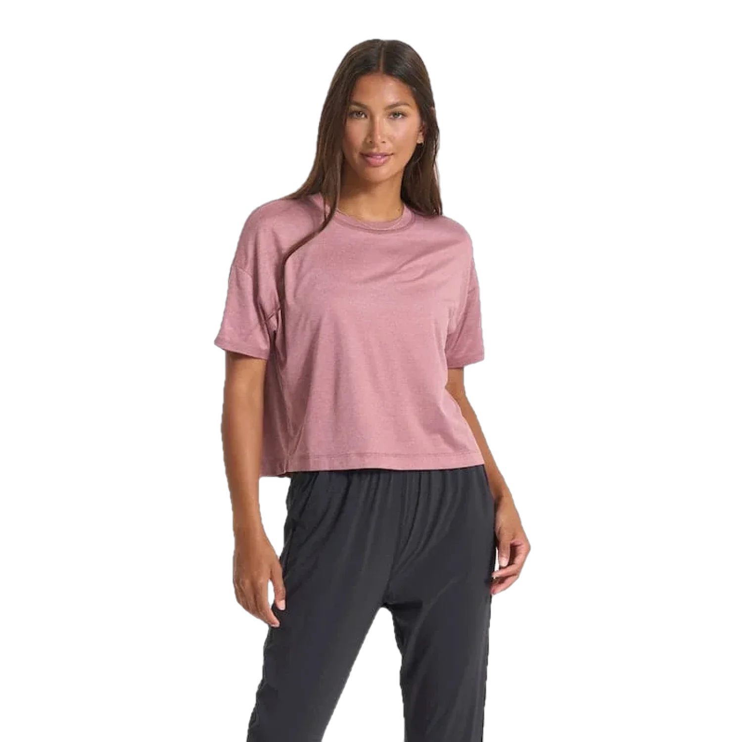 Vuori 02. WOMENS APPAREL - WOMENS SS SHIRTS - WOMENS SS ACTIVE Women's Energy Tee HEE ECRU HEATHER