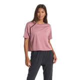 Vuori 02. WOMENS APPAREL - WOMENS SS SHIRTS - WOMENS SS ACTIVE Women's Energy Tee HEE ECRU HEATHER