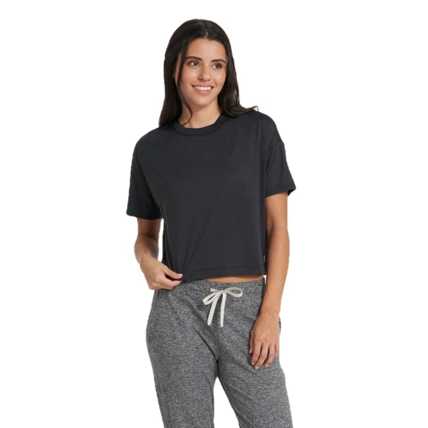 Vuori 02. WOMENS APPAREL - WOMENS SS SHIRTS - WOMENS SS ACTIVE Women's Energy Tee HBK BLACK HEATHER