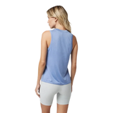 Vuori 02. WOMENS APPAREL - WOMENS SS SHIRTS - WOMENS TANK ACTIVE Women's Energy Top Long HBQ BLUE QUARTZ HEATHER