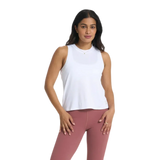 Vuori 02. WOMENS APPAREL - WOMENS SS SHIRTS - WOMENS TANK ACTIVE Women's Energy Top Long WHT WHITE