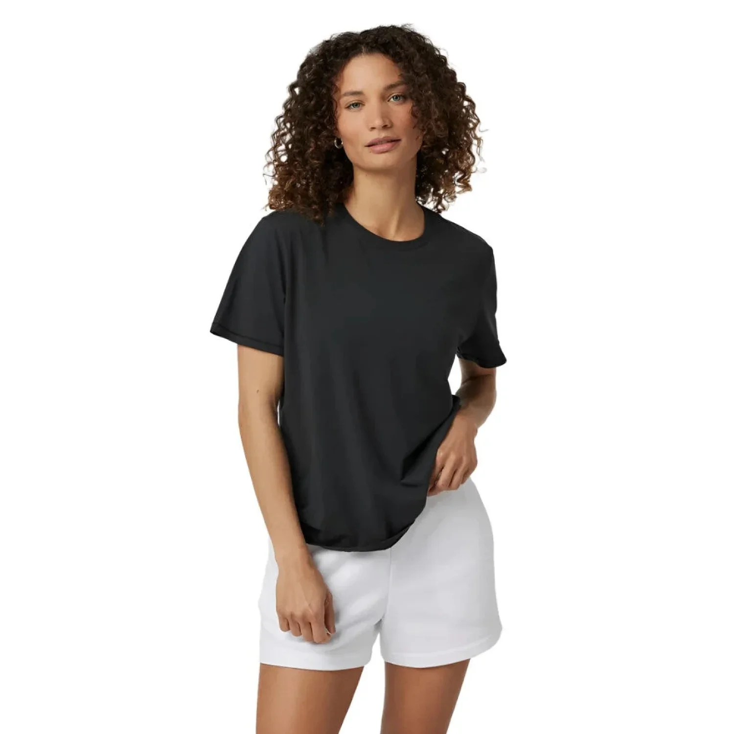 Vuori 02. WOMENS APPAREL - WOMENS SS SHIRTS - WOMENS SS CASUAL Women's Feather Tee WBL WASHED BLACK