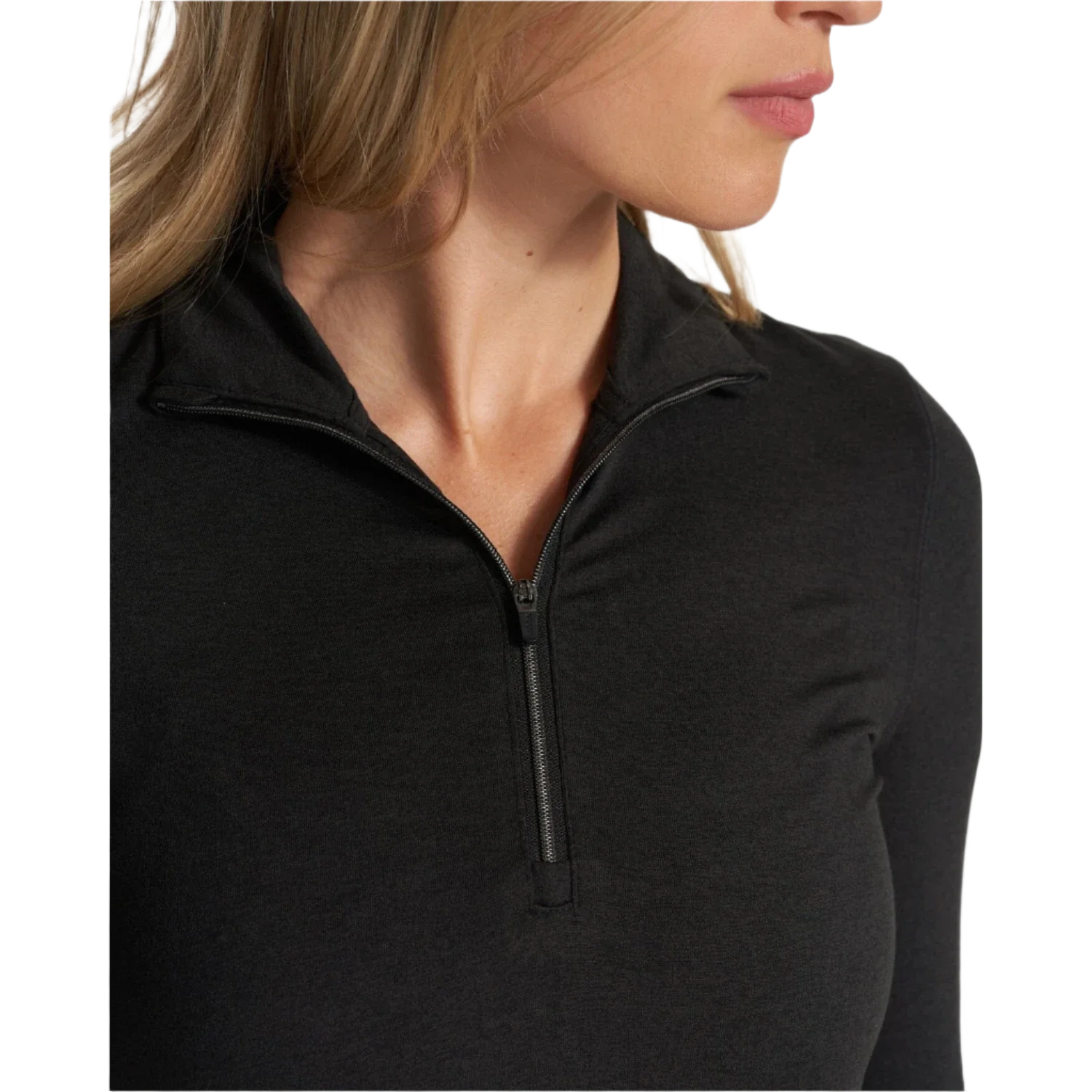 Vuori 02. WOMENS APPAREL - WOMENS HOODIES|SWEATERS - WOMENS PO Q ZIP Women's Halo Essential Half Zip HBK BLACK HEATHER