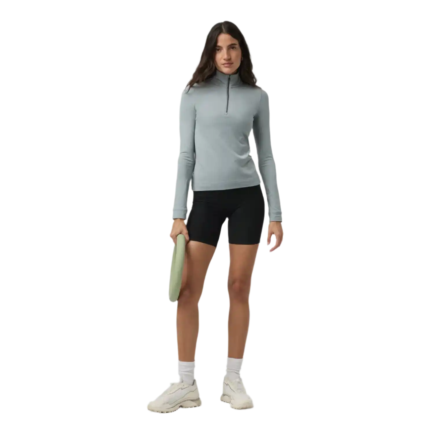 Vuori 02. WOMENS APPAREL - WOMENS HOODIES|SWEATERS - WOMENS PO Q ZIP Women's Halo Essential Half Zip HCK CHALK BLUE HEATHER