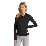 Vuori 02. WOMENS APPAREL - WOMENS HOODIES|SWEATERS - WOMENS PO Q ZIP Women's Halo Essential Half Zip HBK BLACK HEATHER