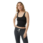 Vuori 02. WOMENS APPAREL - WOMENS SS SHIRTS - WOMENS TANK ACTIVE Women's Halo Essential Tank HBK BLACK HEATHER