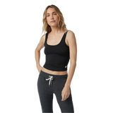 Vuori 02. WOMENS APPAREL - WOMENS SS SHIRTS - WOMENS TANK ACTIVE Women's Halo Essential Tank HBK BLACK HEATHER