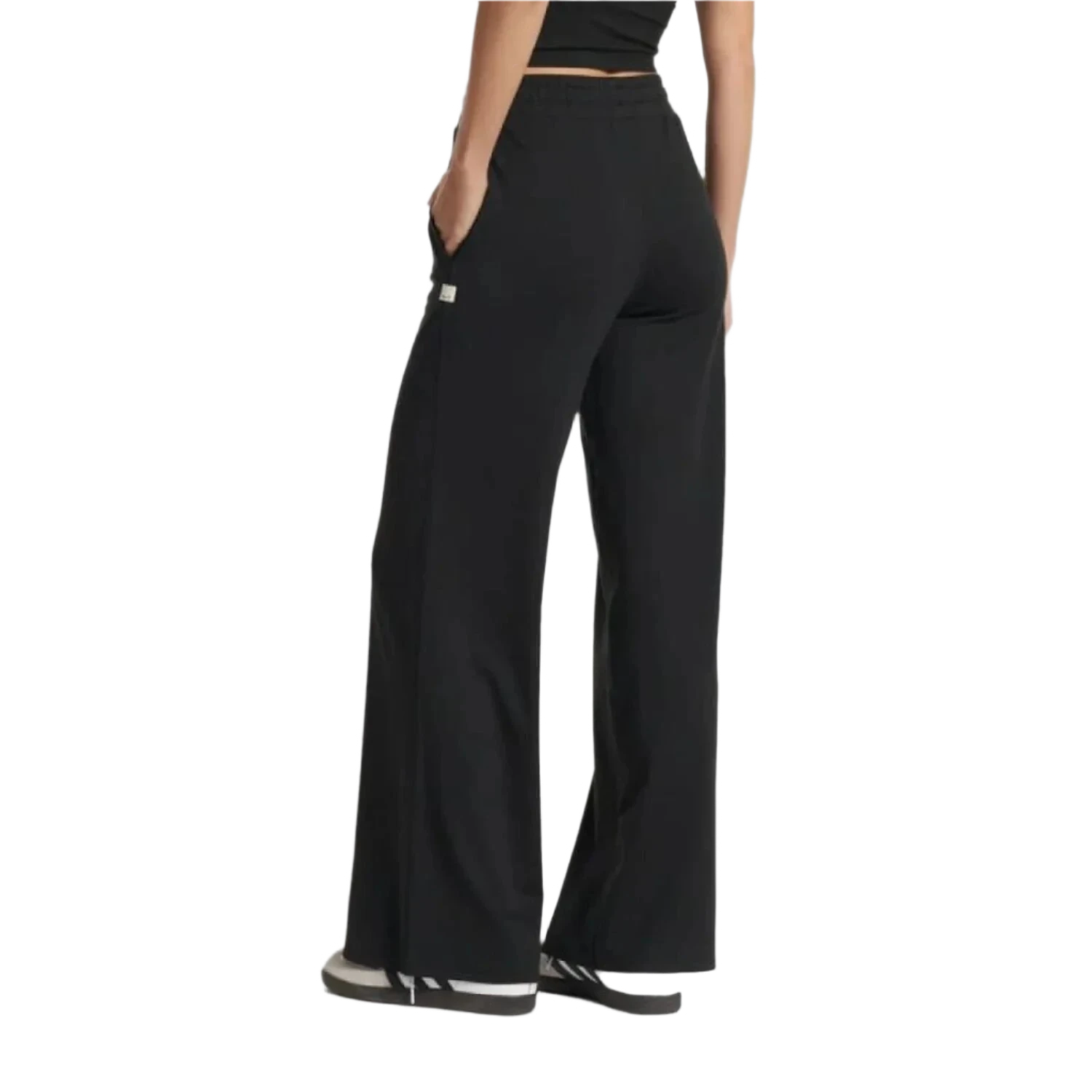 Vuori 02. WOMENS APPAREL - WOMENS PANTS - WOMENS PANTS CASUAL Women's Halo Essential Wideleg HBK BLACK HEATHER