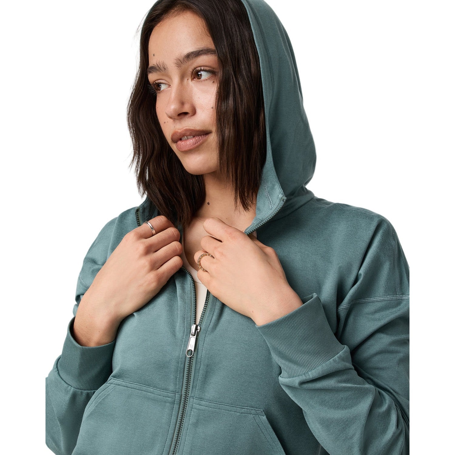 Vuori 02. WOMENS APPAREL - WOMENS HOODIES|SWEATERS - WOMENS PO HOODY Women's Halo Modern Full Zip Hoodie BGH BLUEGRASS HEATHER