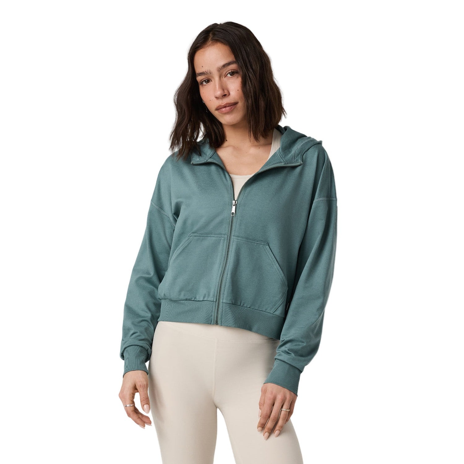 Vuori 02. WOMENS APPAREL - WOMENS HOODIES|SWEATERS - WOMENS PO HOODY Women's Halo Modern Full Zip Hoodie BGH BLUEGRASS HEATHER