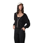 Vuori 02. WOMENS APPAREL - WOMENS HOODIES|SWEATERS - WOMENS PO HOODY Women's Halo Modern Full Zip Hoodie SBK SOLID BLACK