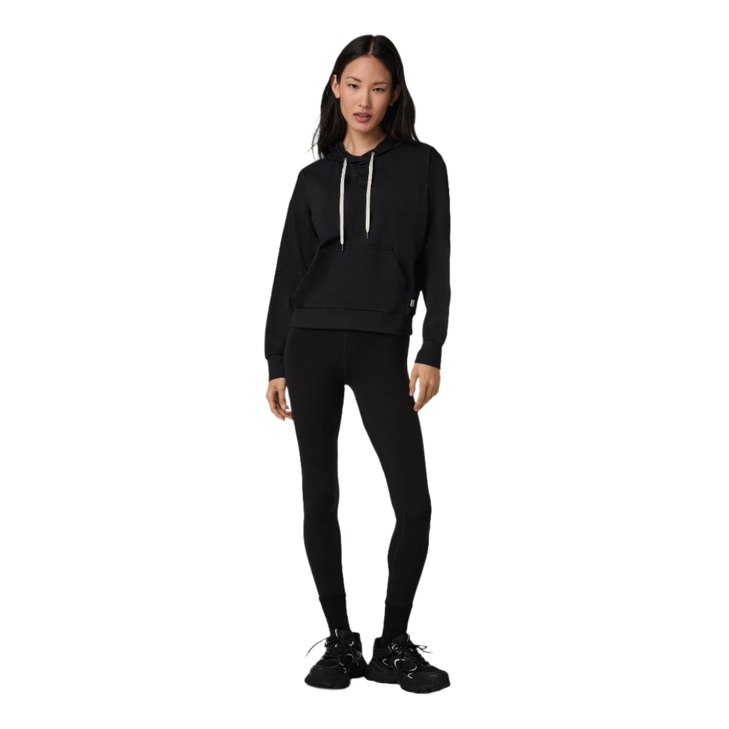 Vuori 02. WOMENS APPAREL - WOMENS HOODIES|SWEATERS - WOMENS PO HOODY Women's Halo Modern Pullover Hoodie HBK BLACK HEATHER