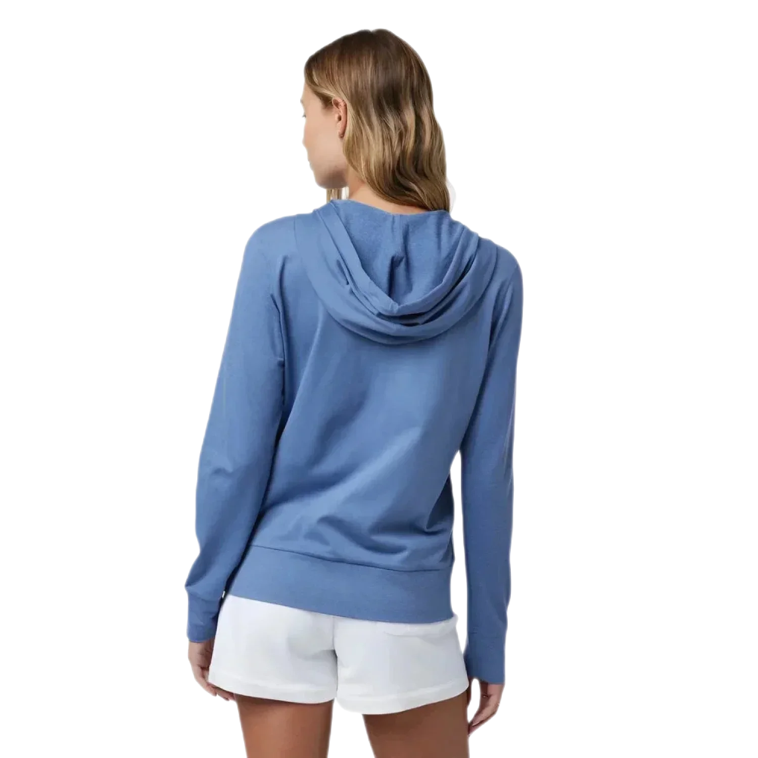 Vuori 02. WOMENS APPAREL - WOMENS LS SHIRTS - WOMENS LS HOODY Women's Halo Performance Hoodie 2.0 HBQ BLUE QUARTZ HEATHER