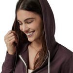 Vuori 02. WOMENS APPAREL - WOMENS LS SHIRTS - WOMENS LS HOODY Women's Halo Performance Hoodie 2.0 HEY ELDERBERRY HEATHER