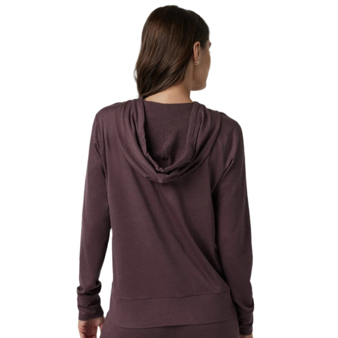 Vuori 02. WOMENS APPAREL - WOMENS LS SHIRTS - WOMENS LS HOODY Women's Halo Performance Hoodie 2.0 HEY ELDERBERRY HEATHER