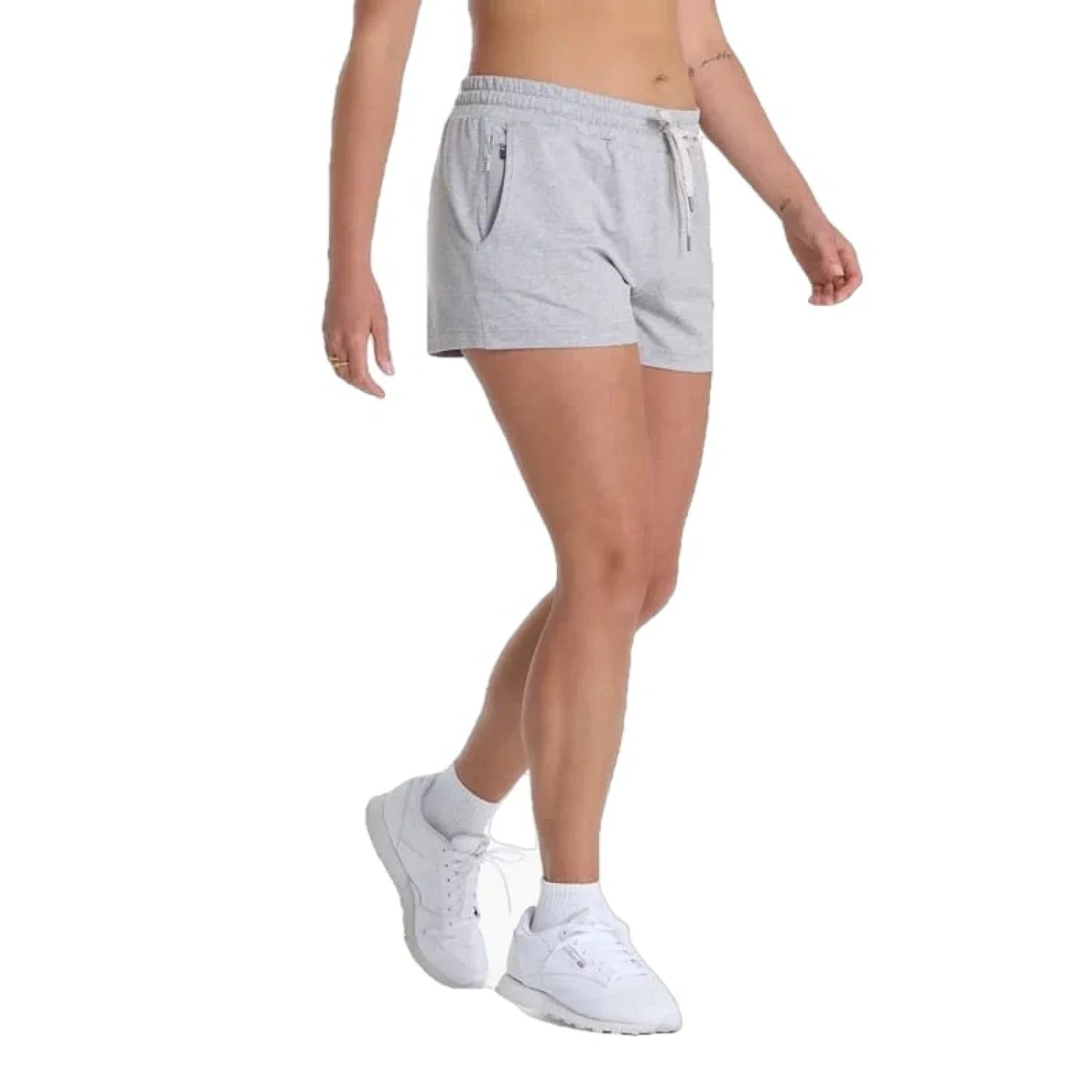 Vuori 02. WOMENS APPAREL - WOMENS SHORTS - WOMENS SHORTS LOUNGE Women's Halo Performance Short PHG PALE GREY HEATHER