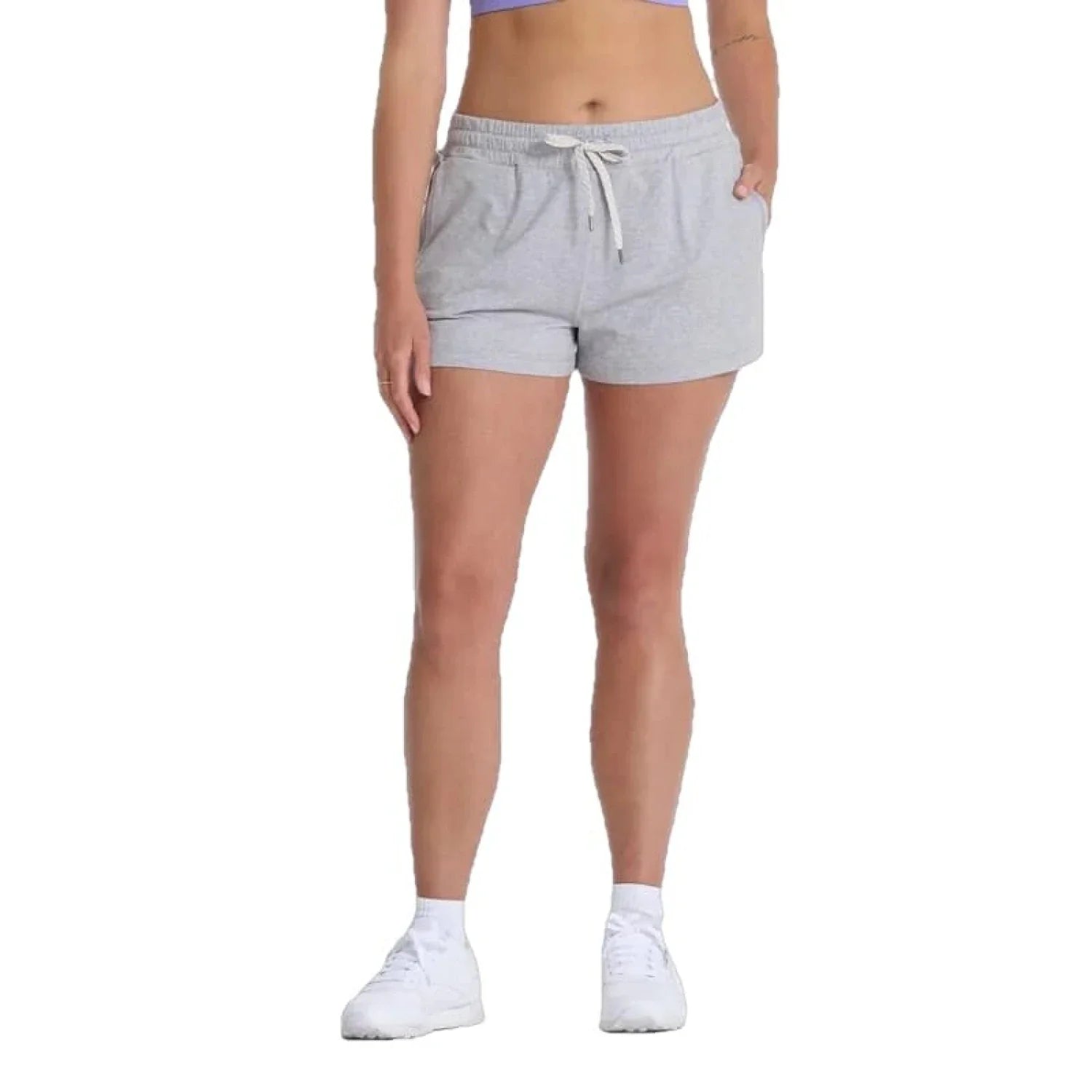 Vuori 02. WOMENS APPAREL - WOMENS SHORTS - WOMENS SHORTS LOUNGE Women's Halo Performance Short PHG PALE GREY HEATHER