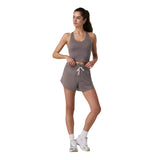 Vuori 02. WOMENS APPAREL - WOMENS SHORTS - WOMENS SHORTS LOUNGE Women's Halo Performance Short 2.0 HHB HUCKLEBERRY HEATHER