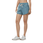 Vuori 02. WOMENS APPAREL - WOMENS SHORTS - WOMENS SHORTS LOUNGE Women's Halo Performance Short 2.0 HAB SMOKE BLUE HEATHER